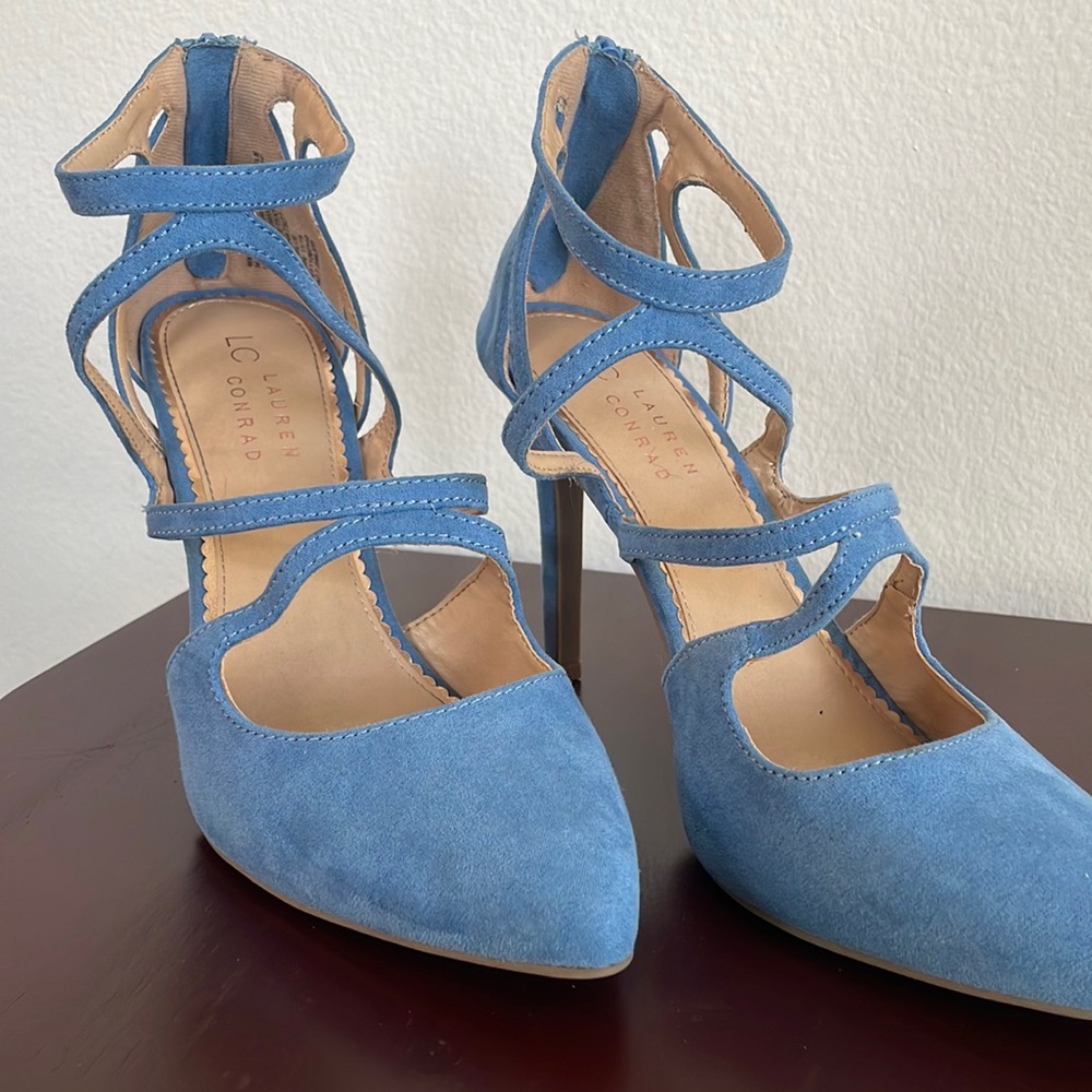 Lauren Conrad light blue strappy heels